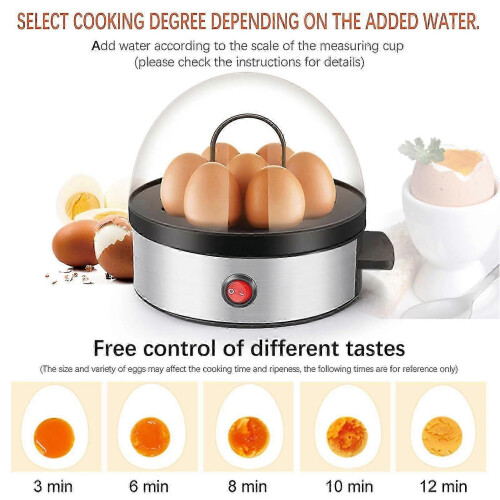 Electric Egg Poacher, 7 Egg Capacity, Black, EU Plug, for Boiled Poached Eggs and Vegetables Steaming 2