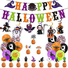 Halloween Balloons Set for Party Decorations, 16 Assorted Latex Balloons for Halloween Party Setup