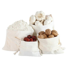 Sacs à cordon en toile, paquet de 5 pochettes blanches de rangement de bonbons portables 25x20cm