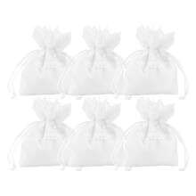 Hochzeits-Süßigkeitstüten aus Stoff, Kordelzugverschluss, 6 Stück, 5,5 x 4,9 x 0,4 Zoll