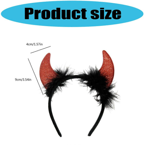 Red Devil Horns Headband Adjustable Comfortable Halloween Costume Accessory 2
