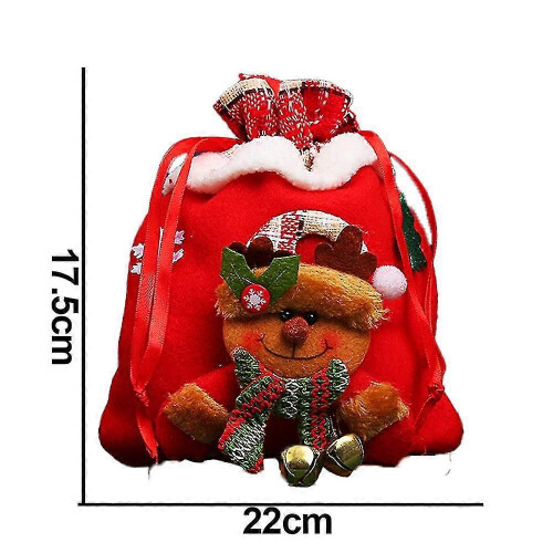 Christmas Candy Bag Soft Reusable Storage Pouch for Christmas Tree Decorations Candy Apples 1