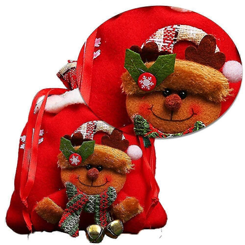 Christmas Candy Bag Soft Reusable Storage Pouch for Christmas Tree Decorations Candy Apples 2