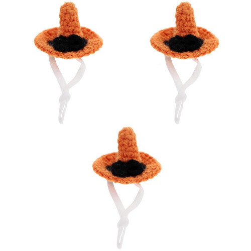 3 Stück Mini Orange Haustier Hexenhüte Halloween Leichte Polyacrylfaser 1