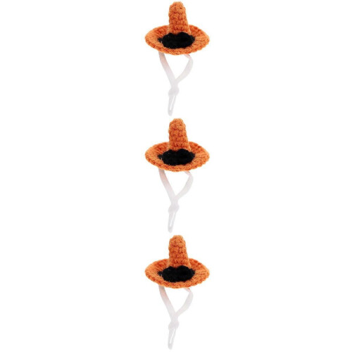 3 Stück Mini Orange Haustier Hexenhüte Halloween Leichte Polyacrylfaser 2