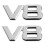 2X 3D Silver Auto Engine V8 Car Rear Emblem Decal Badge Sticker 7.5X3.5Cm 1