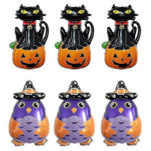 6pcs Halloween Balloon Arch Kit Aluminium Foil Helium Balloons for Indoor Outdoor Party Decorations