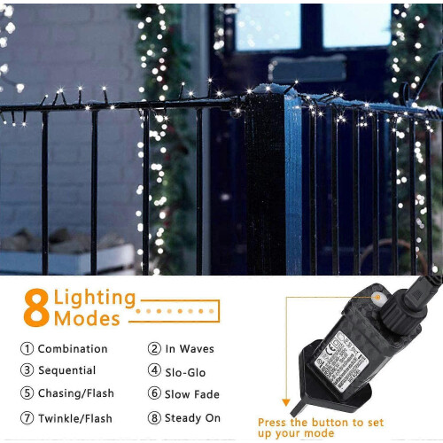Halloween String Light 30m 300 LED 8 Modes Low Voltage Memory Plug-in Indoor Outdoor 1