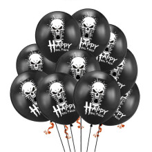 Palloncini in lattice di Halloween da 15 pezzi per la decorazione della festa, stampe assortite di teschi di gatti di zucca di cartone animato