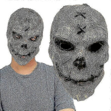 Máscara de Halloween de silicone, máscara de caveira assustadora ultraflexível para festa à fantasia de adulto, rosto maligno de terror