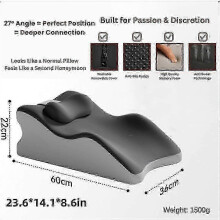 Cale ergonomique pour jambes en mousse à mémoire de forme inclinée à 27 degrés avec housse respirante amovible et appui-tête détachable