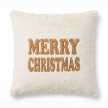 Festive Cushion Embroidered Holiday Greeting