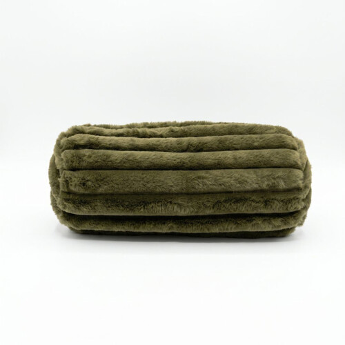 Homescapes Ribbed Bolster Cushion, 40 x 15 cm