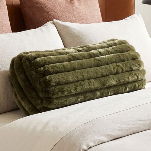 Homescapes Ribbed Bolster Cushion, 40 x 15 cm 1