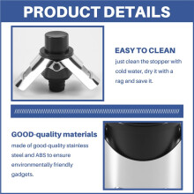 Stainless Steel Champagne Stopper, Champagne Bottle Stopper with Pump, Suitable for Sparkling Wine Bottles-Black