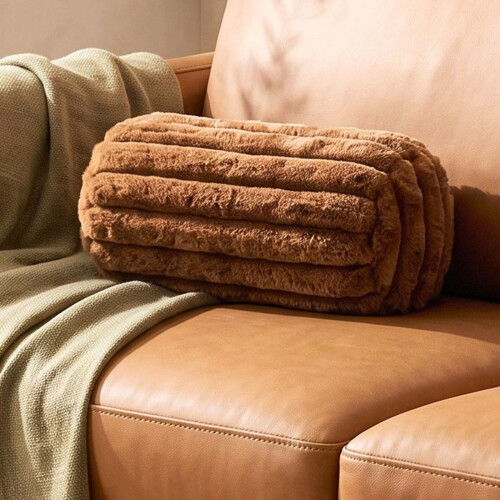 Homescapes Ribbed Bolster Cushion, 40 x 15 cm 1