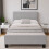Comfy Living (3ft Single, No Mattress) Modern Fabric Bedframe Light Grey 2