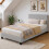 Comfy Living (3ft Single, No Mattress) Modern Fabric Bedframe Light Grey 3