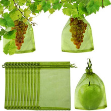 (Fruit green, 15*20CM) Grape & Strawberry Fruit Protection Mesh Bags – Insect & Bird Prevention for Plants, Available in Multiple Sizes 100pcs