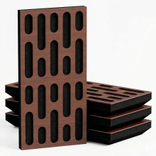 (Nut, 33 mm) 4 Pack - Narrow Acoustic Decorative Panel "P24"| 50x25cm | Home Interior Sound Absorption & Echo Control