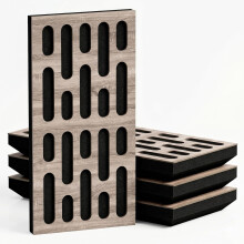 (Sonoma, 33 mm) 4 Pack - Narrow Acoustic Decorative Panel "P24"| 50x25cm | Home Interior Sound Absorption & Echo Control