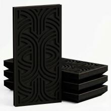 (Black, 33 mm) 4 Pack - Narrow Acoustic Decorative Panel "P15"| 50x25cm | Home Interior Sound Absorption & Echo Control