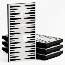 (White glossy Plastic, 33 mm) 4 Pack - Narrow Acoustic Decorative Panel "P34"| 50x25cm | Home Interior Sound Absorption & Echo Control