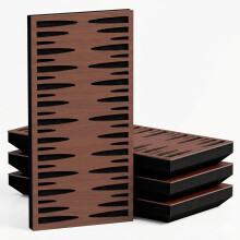 (Nut, 33 mm) 4 Pack - Narrow Acoustic Decorative Panel "P34"| 50x25cm | Home Interior Sound Absorption & Echo Control
