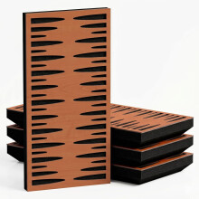(Cherry, 53 mm) 4 Pack - Narrow Acoustic Decorative Panel "P34"| 50x25cm | Home Interior Sound Absorption & Echo Control