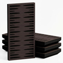 (Wenge, 53 mm) 4 Pack - Narrow Acoustic Decorative Panel "P34"| 50x25cm | Home Interior Sound Absorption & Echo Control