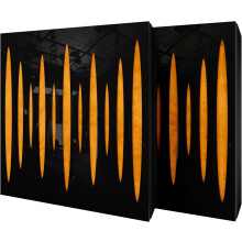 (Black glossy Plastic, Yellow) 2 Pack - Diffuse Sound-Absorbing Acoustic Panel PULSAR with Velvet Fabric & Mounting Kit | 50x50x5cm | Reflection
