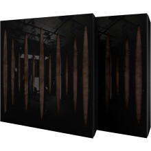 (Black glossy Plastic, Brown) 2 Pack - Diffuse Sound-Absorbing Acoustic Panel PULSAR with Velvet Fabric & Mounting Kit | 50x50x5cm | Reflection