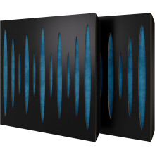 (Black, Blue) 2 Pack - Diffuse Sound-Absorbing Acoustic Panel PULSAR with Velvet Fabric & Mounting Kit | 50x50x5cm | Reflection