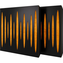 (Black, Yellow) 2 Pack - Diffuse Sound-Absorbing Acoustic Panel PULSAR with Velvet Fabric & Mounting Kit | 50x50x5cm | Reflection