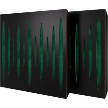 (Black, Green) 2 Pack - Diffuse Sound-Absorbing Acoustic Panel PULSAR with Velvet Fabric & Mounting Kit | 50x50x5cm | Reflection