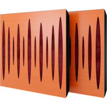 (Cherry, Burgundy) 2 Pack - Diffuse Sound-Absorbing Acoustic Panel PULSAR with Velvet Fabric & Mounting Kit | 50x50x5cm | Reflection