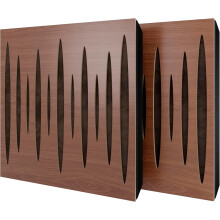 (Nut, Brown) 2 Pack - Diffuse Sound-Absorbing Acoustic Panel PULSAR with Velvet Fabric & Mounting Kit | 50x50x5cm | Reflection