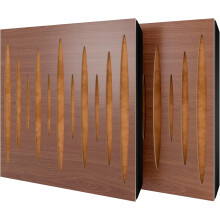(Nut, Gold) 2 Pack - Diffuse Sound-Absorbing Acoustic Panel PULSAR with Velvet Fabric & Mounting Kit | 50x50x5cm | Reflection