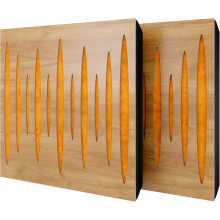(Oak, Yellow) 2 Pack - Diffuse Sound-Absorbing Acoustic Panel PULSAR with Velvet Fabric & Mounting Kit | 50x50x5cm | Reflection