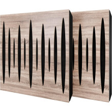 (Sonoma, Black) 2 Pack - Diffuse Sound-Absorbing Acoustic Panel PULSAR with Velvet Fabric & Mounting Kit | 50x50x5cm | Reflection
