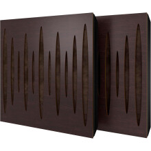 (Wenge, Brown) 2 Pack - Diffuse Sound-Absorbing Acoustic Panel PULSAR with Velvet Fabric & Mounting Kit | 50x50x5cm | Reflection