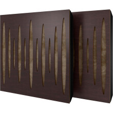 (Wenge, Beige) 2 Pack - Diffuse Sound-Absorbing Acoustic Panel PULSAR with Velvet Fabric & Mounting Kit | 50x50x5cm | Reflection
