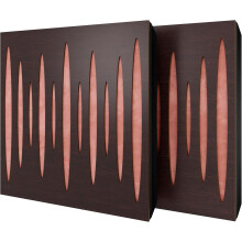 (Wenge, Rose) 2 Pack - Diffuse Sound-Absorbing Acoustic Panel PULSAR with Velvet Fabric & Mounting Kit | 50x50x5cm | Reflection
