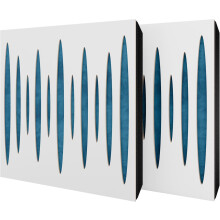 (White, Blue) 2 Pack - Diffuse Sound-Absorbing Acoustic Panel PULSAR with Velvet Fabric & Mounting Kit | 50x50x5cm | Reflection