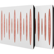 (White, Rose) 2 Pack - Diffuse Sound-Absorbing Acoustic Panel PULSAR with Velvet Fabric & Mounting Kit | 50x50x5cm | Reflection