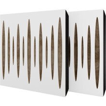 (White, Beige) 2 Pack - Diffuse Sound-Absorbing Acoustic Panel PULSAR with Velvet Fabric & Mounting Kit | 50x50x5cm | Reflection