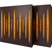 (Wenge, Yellow) 2 Pack - Diffuse Sound-Absorbing Acoustic Panel PULSAR with Velvet Fabric & Mounting Kit | 50x50x5cm | Reflection