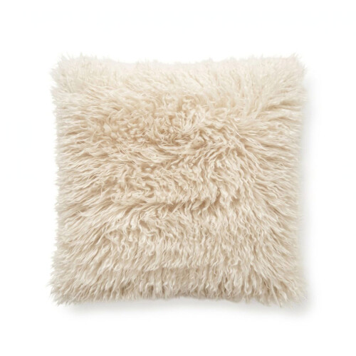 Homescapes Faux Mongolian Fur Cushion, 40 x 40 cm
