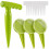 (1+1+10pcs) Fluorescent Green Seeder with 5 Adjustable Settings - Gardening Tool Set with Soil Punch 6