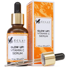 Eclat Skincare Glow Up Vitamin C Serum - Vitamin C Serum for Face with Hyaluronic Acid, Ferulic Acid & Vit E - Skin Brightening Face Care - Anti